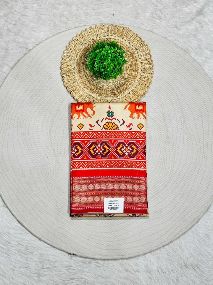 Patola Silk Saree with Ikat Design & Elephant Motifs | Traditional Ethnic Wear by Shagun Sarees