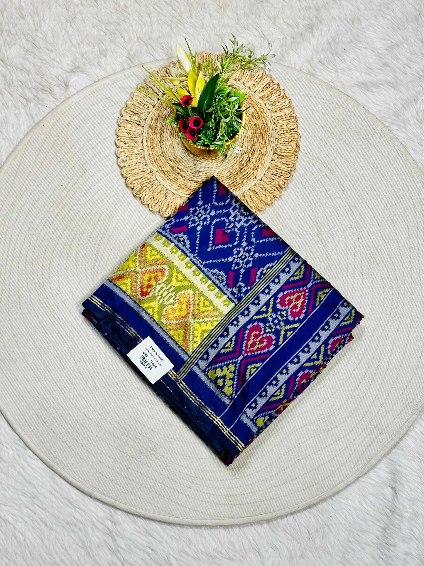Patola Silk Saree with Tassels & Contrast Border | Designer Ethnic Wear by SHAGUN FASHION