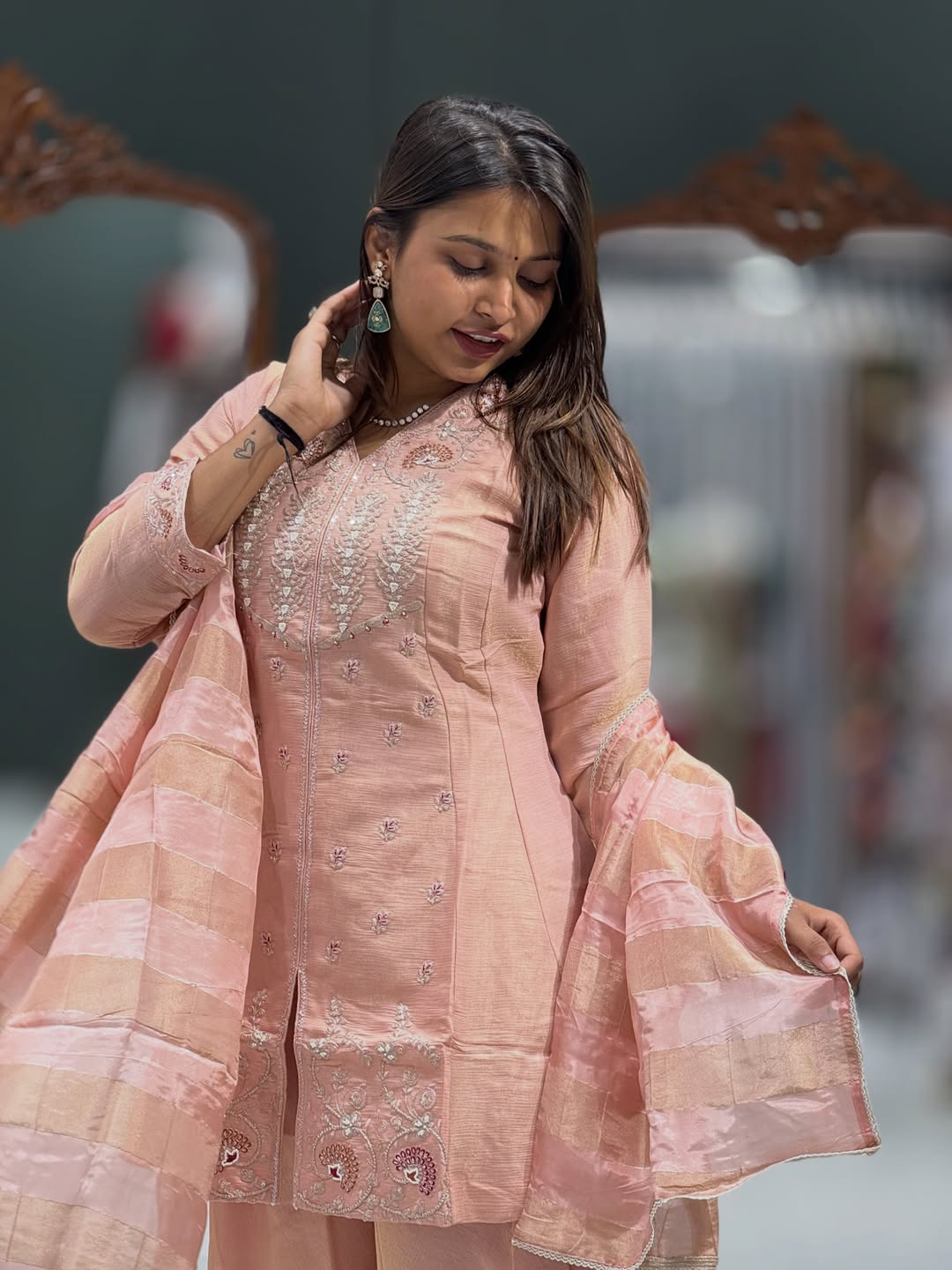 Embroidered Kurta Palazzo Set For Women By SHAGUN FASHION