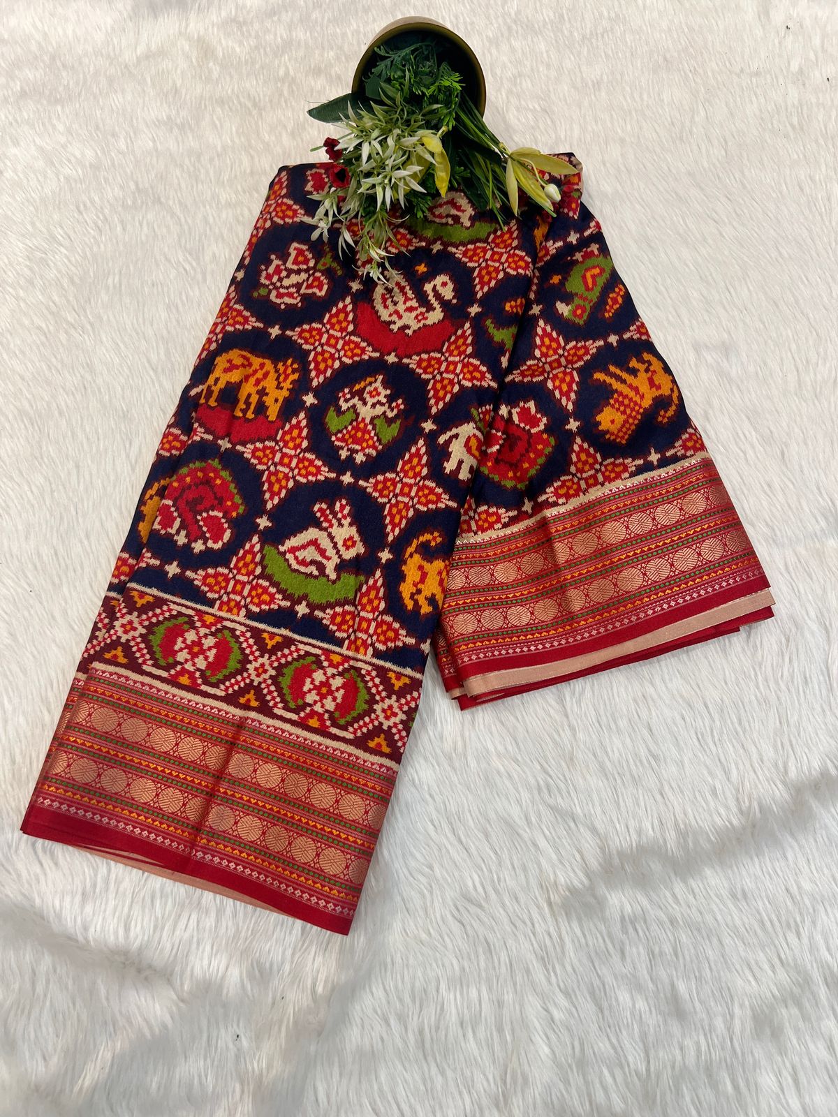 🐦 Double Ikat Patola Saree with Animal & Bird Designs | Affordable Traditional Elegance at ₹2050 🦁