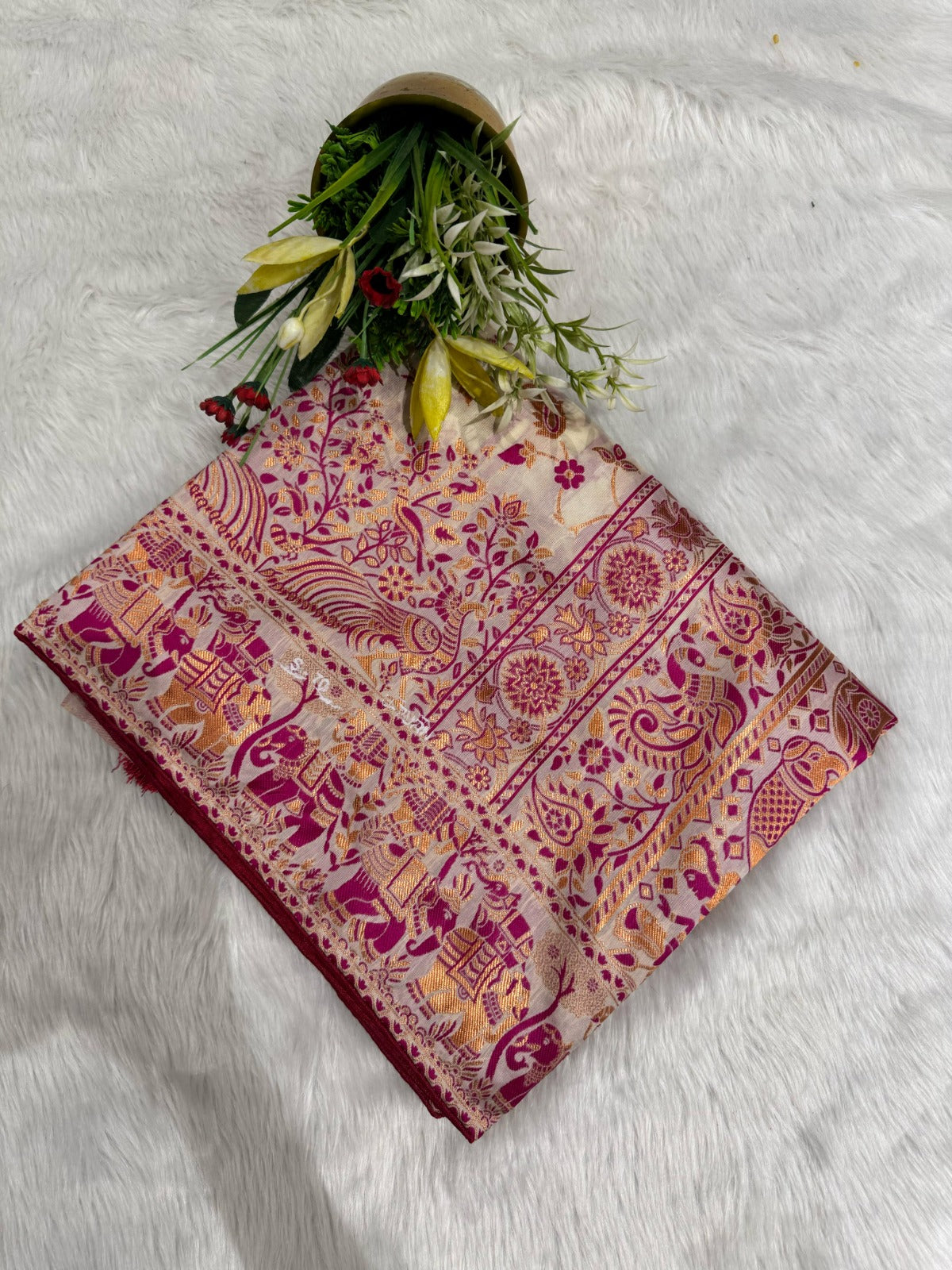 β¨ Elegant Cotton Saree with Pashmina Work & Peacock Art | Only βΉ1050! πΈπ¦