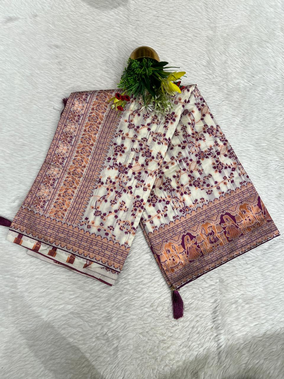 🌸 Elegant Cotton Saree with Pashmina & Vadivela Work | Only ₹1050! 🪔✨