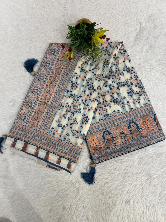 🌸 Elegant Cotton Saree with Pashmina & Vadivela Work | Only ₹1050! 🪔✨