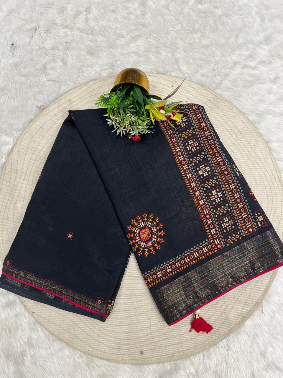 โจ Pure Tissue Silk Saree with Jari Work & Patola Mirror Design ๐ | Royal Traditional Look ๐ | Trending Ethnic Wear Gujarat ๐ฎ๐ณ