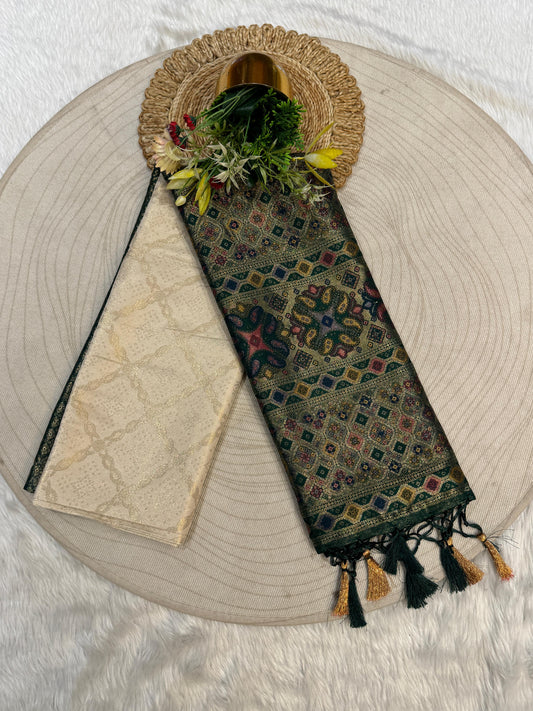 ✨ Dharmavaram Soft Silk Saree 💕 | Dual Tone Beauty 🌈 | Handwoven Pallu with Latkan 💫 | Festive Must-Have 🎉