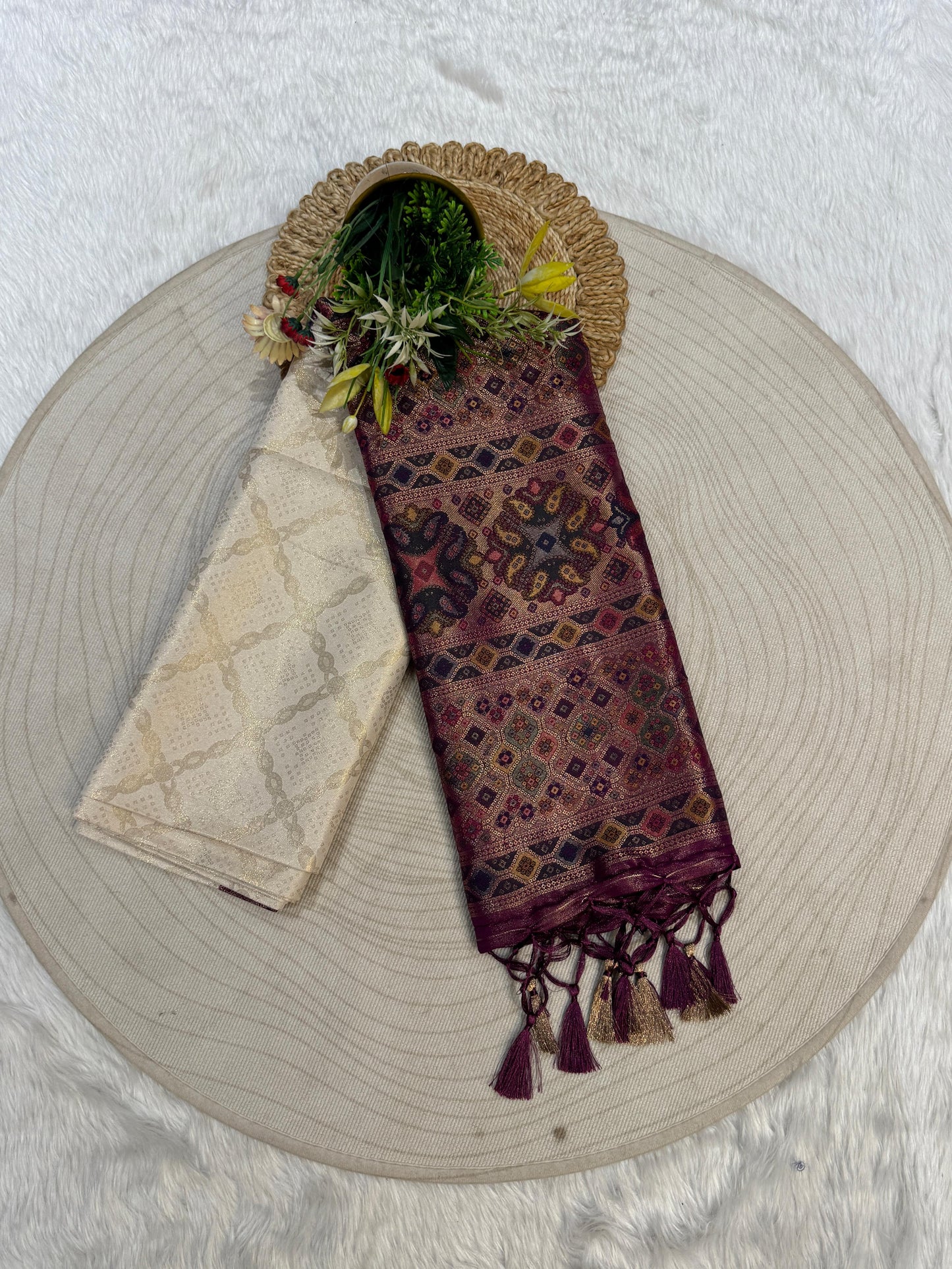 โจ Dharmavaram Soft Silk Saree ๐ | Dual Tone Beauty ๐ | Handwoven Pallu with Latkan ๐ซ | Festive Must-Have ๐
