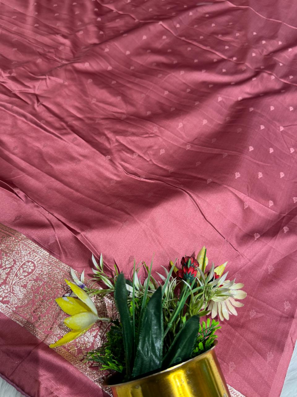 Elegant Pure Satin Silk Saree with Peacock Pallu Design π¦ | Traditional Gujarati Style | Festive & Wedding Wear