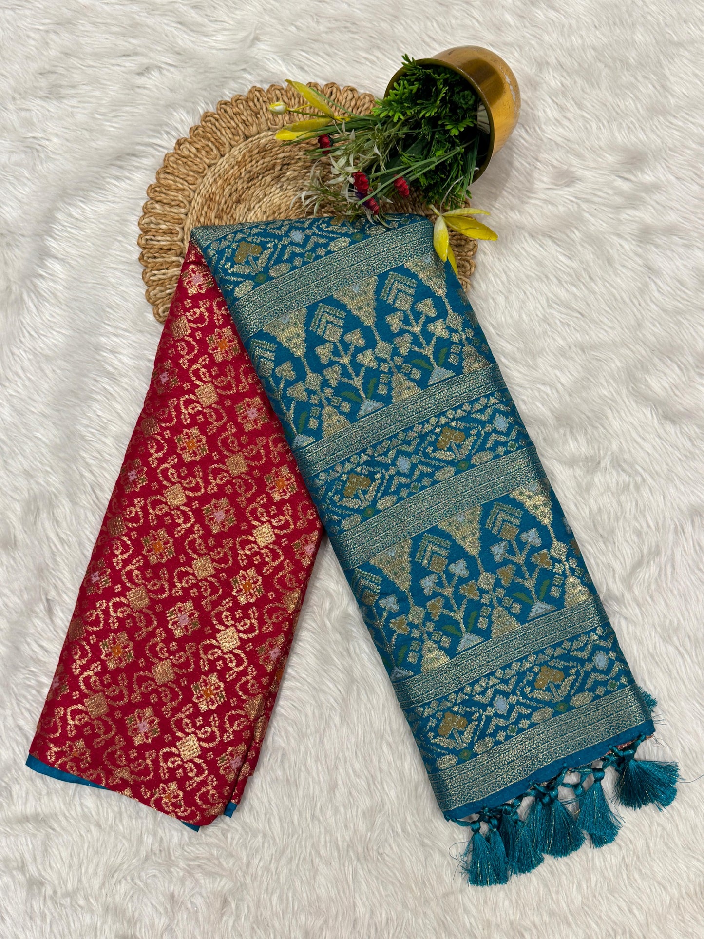 π Double Colour Designer Party Wear Saree π | Contrast Pallu with Resham Jalar Border β¨ | Shagun Fashion Exclusive