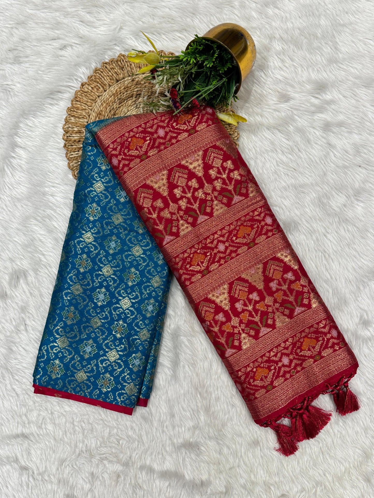 π Double Colour Designer Party Wear Saree π | Contrast Pallu with Resham Jalar Border β¨ | Shagun Fashion Exclusive