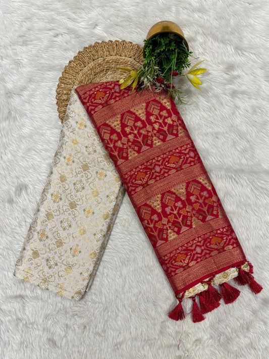 🌟 Double Colour Designer Party Wear Saree 💃 | Contrast Pallu with Resham Jalar Border ✨ | Shagun Fashion Exclusive