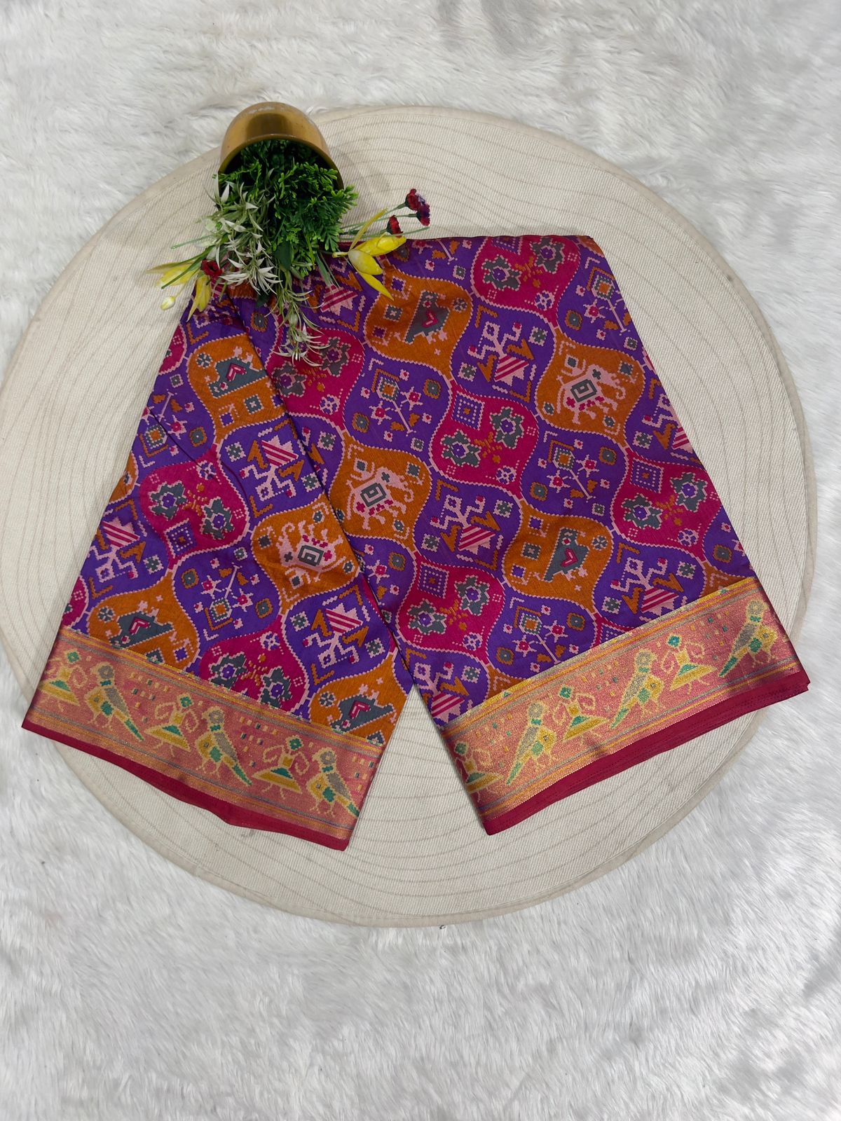 Shagun Patola Silk Saree π¦π¦ | Animal & Bird Motif with Golden Border | Affordable Luxury