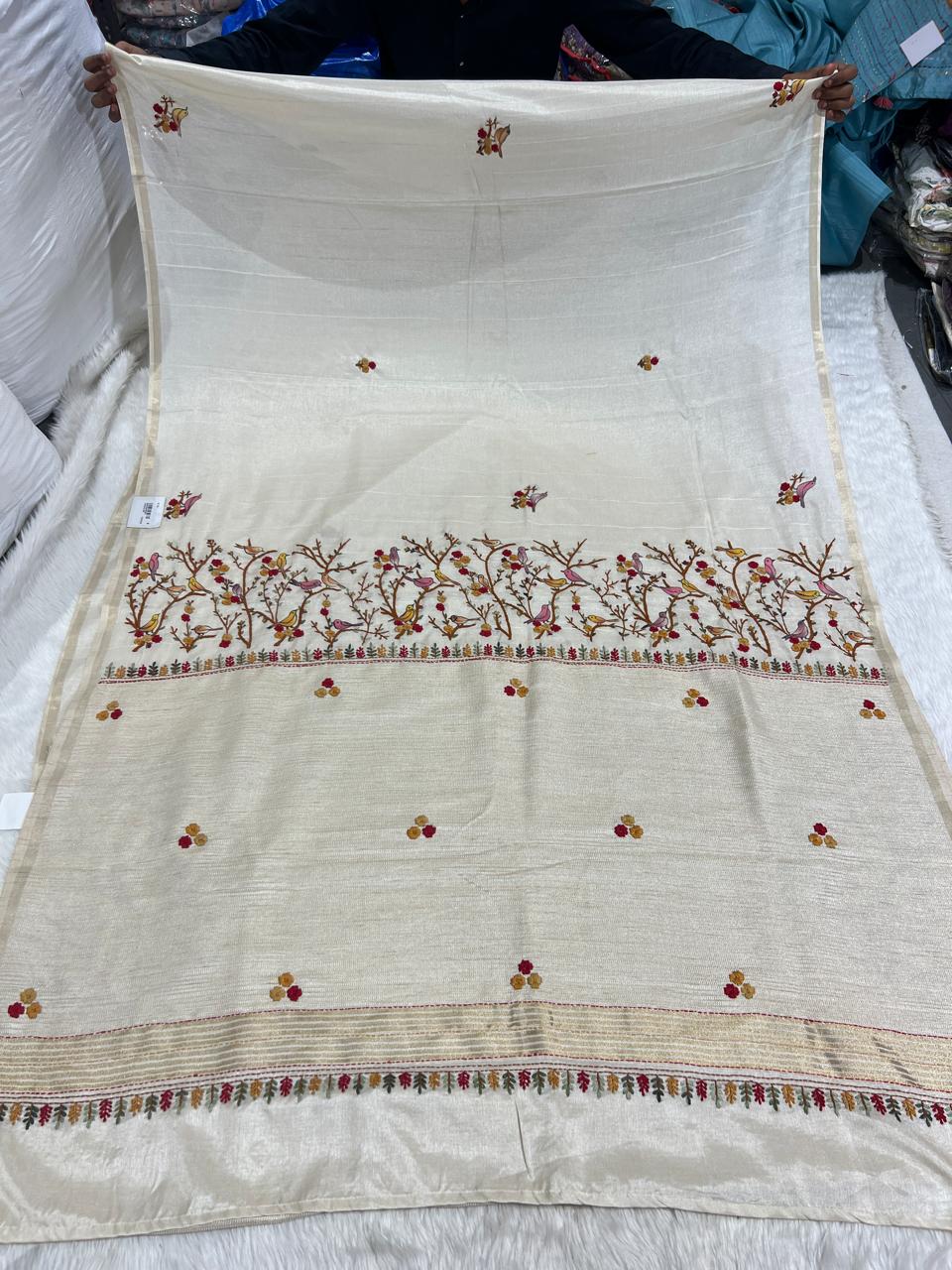 Luxury Party Wear Cotton Saree with Dhaga Work | Fancy Designer Saree by Shagun Fashion πβ¨