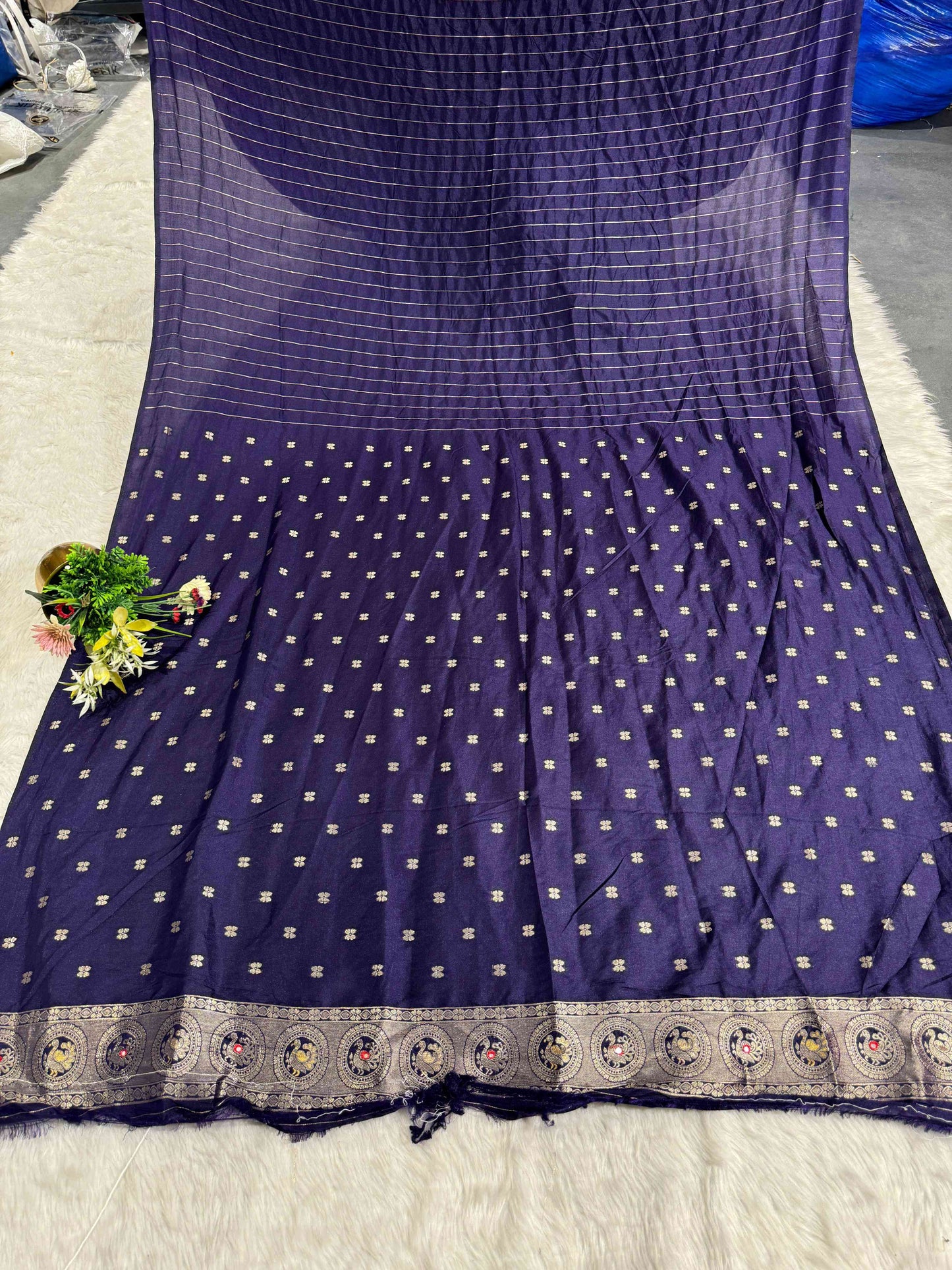 Heavy Designer Silk Saree with Elephant Pallu & Peacock Border Work | Party Wear Saree by Shagun Fashion π¦πβ¨