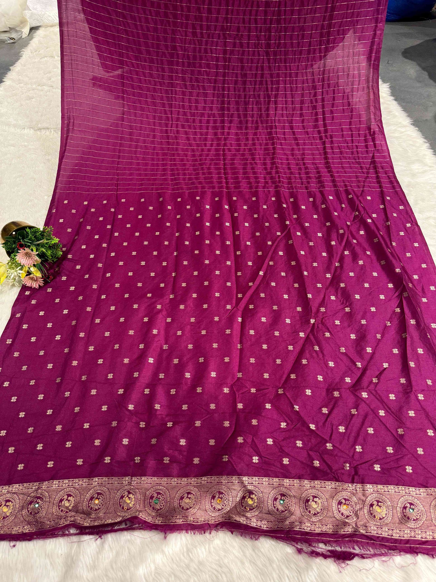 Heavy Designer Silk Saree with Elephant Pallu & Peacock Border Work | Party Wear Saree by Shagun Fashion π¦πβ¨