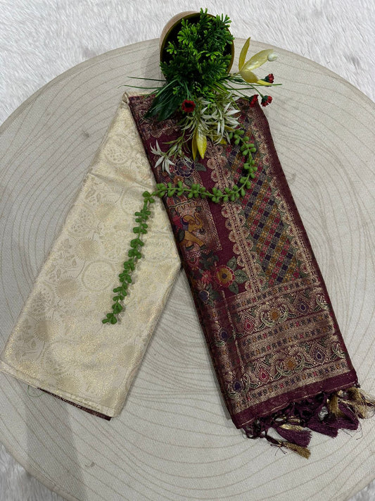 Traditional Kanjivaram Silk Saree with Royal Zari Pallu & Blouse – Wedding & Festive Wear by Shagun Sarees ✨