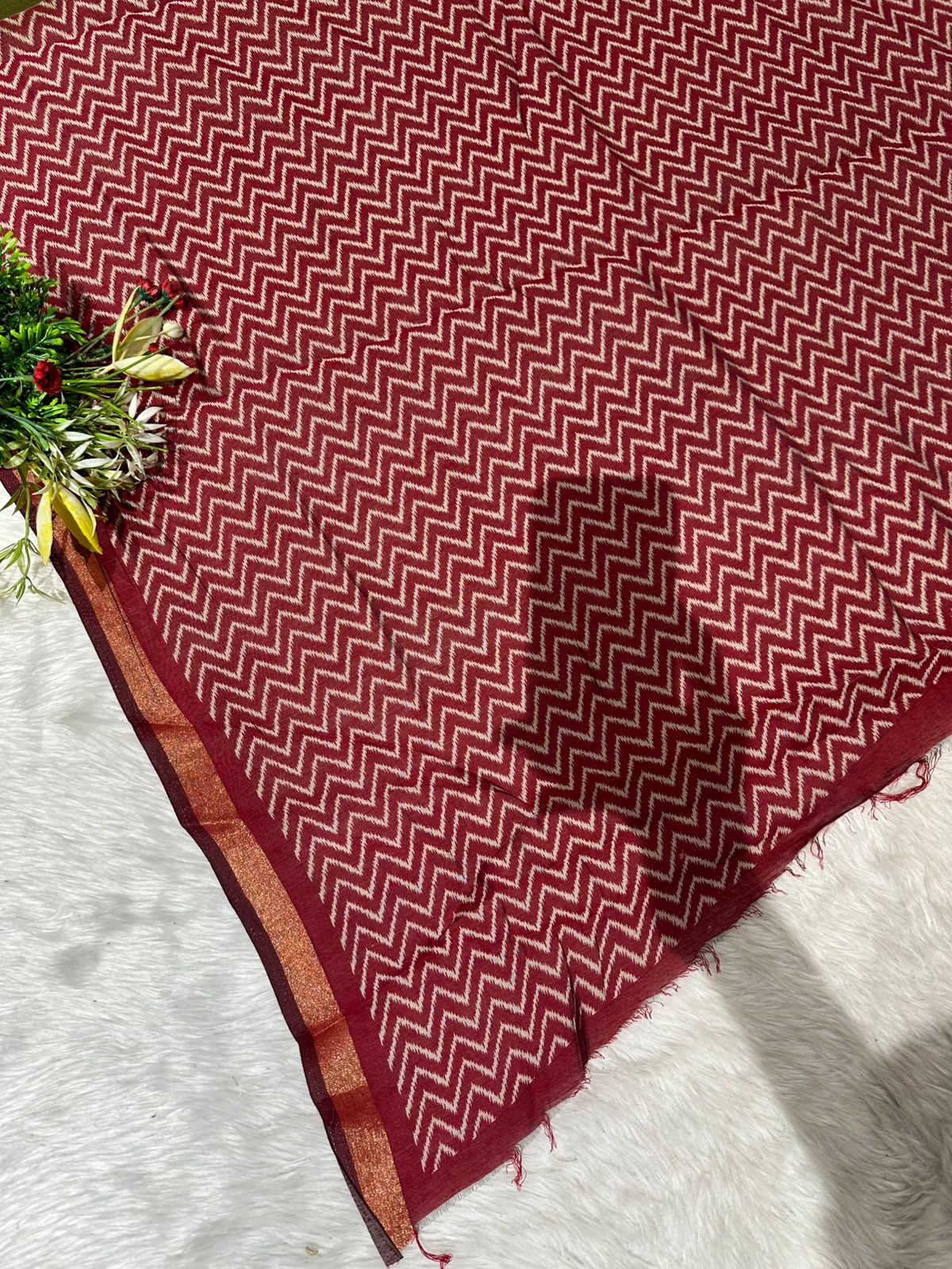 Elegant Mal Cotton Saree with Mirror Work & Ikat Border ✨ | Shagun Fashion Exclusive