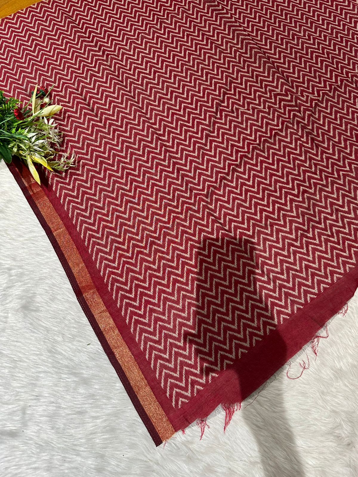Elegant Mal Cotton Saree with Mirror Work & Ikat Border ✨ | Shagun Fashion Exclusive