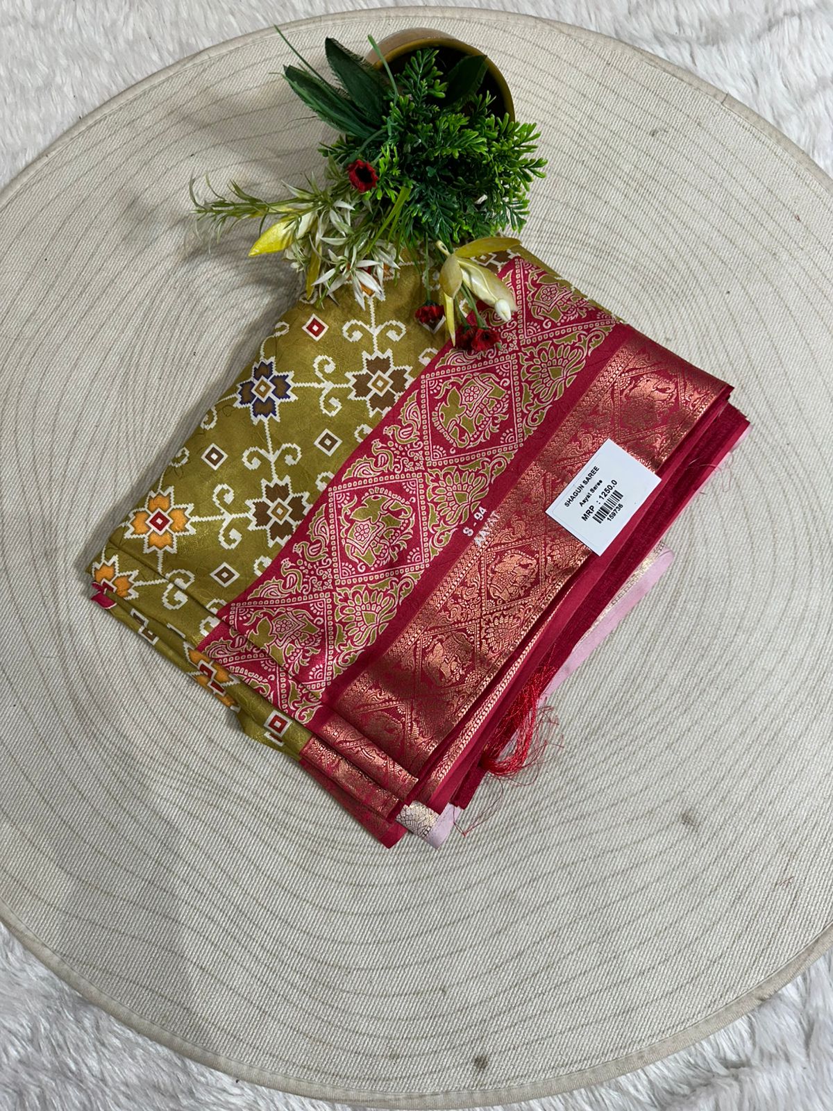 "Traditional Patola Style Saree with Rich Zari Elephant Pallu 🐘 | Shagun Fashion Exclusive"