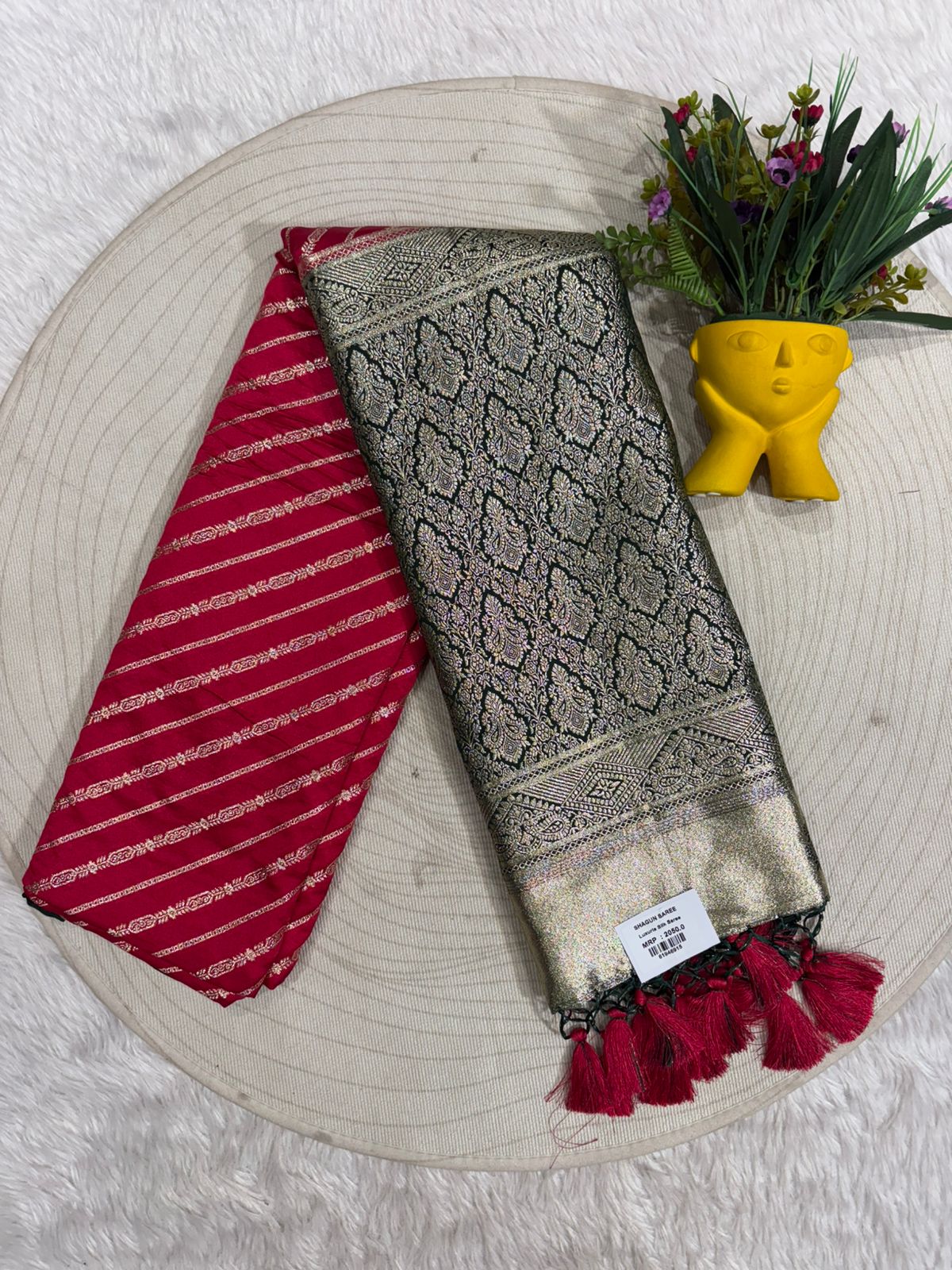 Banarasi Silk Saree for Women ✨ | Traditional Saree with Zari Work & Tassel Pallu | Shagun Sarees Exclusive