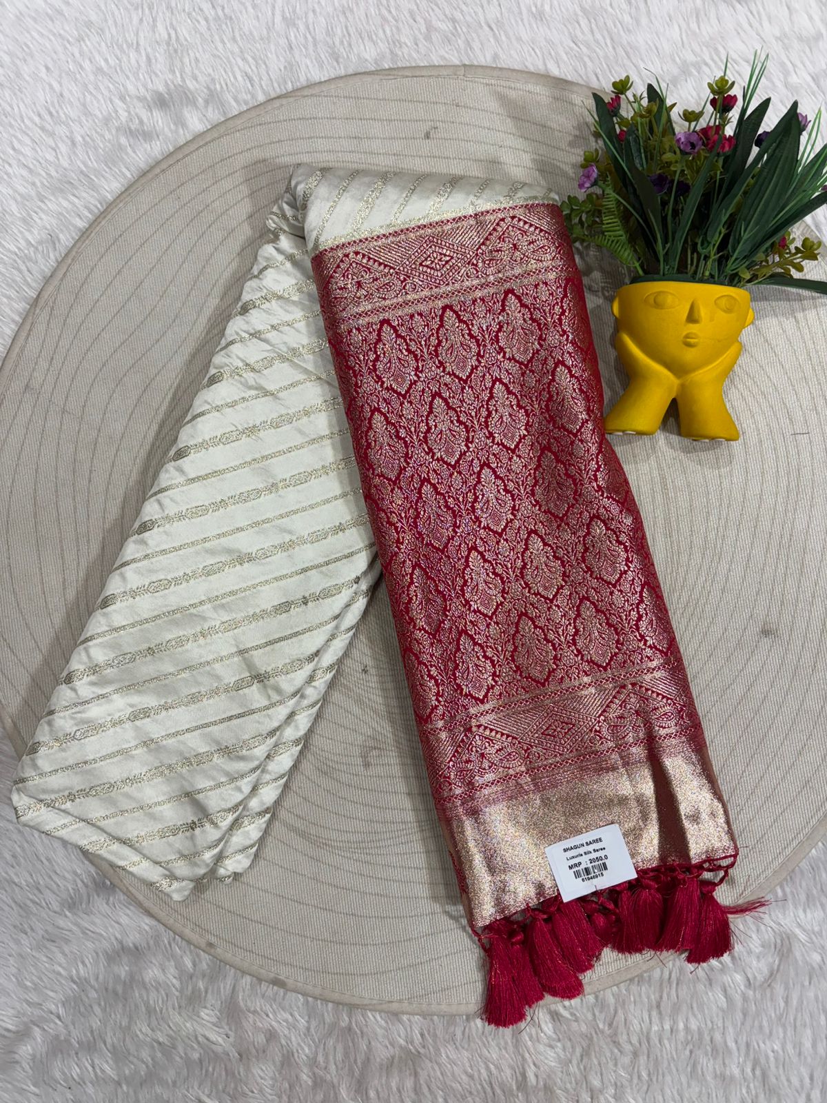 Banarasi Silk Saree for Women ✨ | Traditional Saree with Zari Work & Tassel Pallu | Shagun Sarees Exclusive