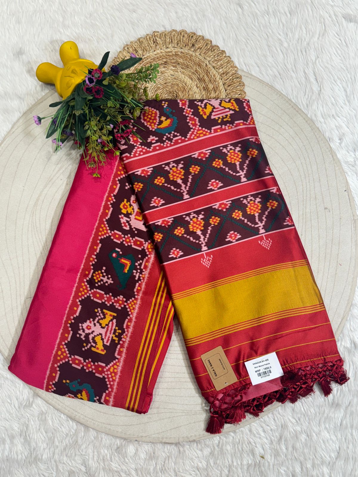 Elegant Gala Border Ikat Patola Saree 🧵 | Hyderabadi Design | Soft Silk by Shagun Sarees 💫
