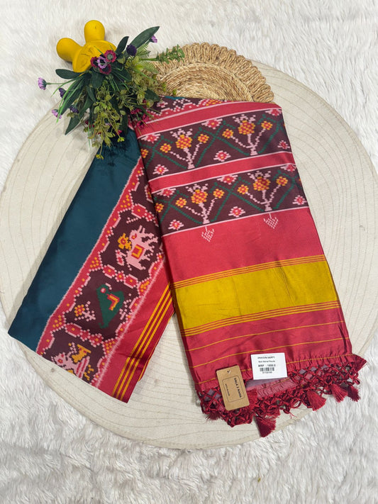 Elegant Gala Border Ikat Patola Saree 🧵 | Hyderabadi Design | Soft Silk by Shagun Sarees 💫