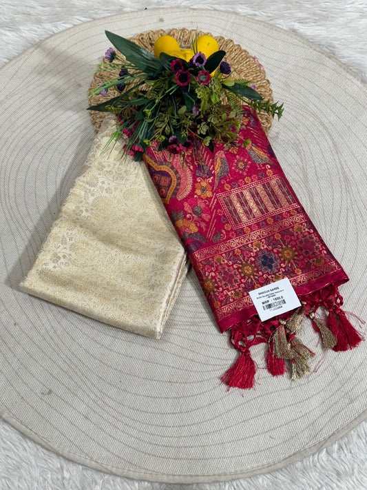 Traditional Kanjivaram Silk Saree with Rich Zari Pallu – Bridal & Festive Elegance ✨🪔👑