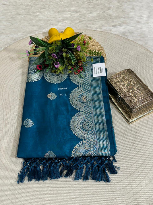 Banarasi Silk Saree with Zari Border Festive & Wedding Wear