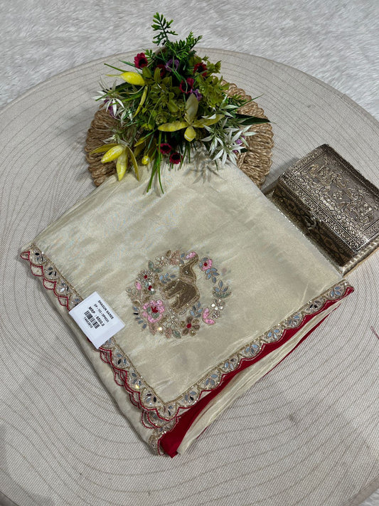 Pure Silk Kalkati Work Saree with Designer Blouse