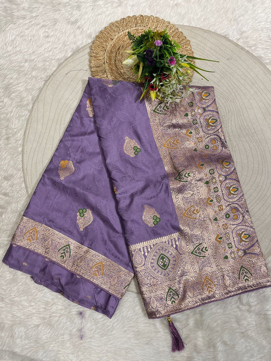 Satin Banarasi Saree with Zari Weaving & Designer Pallu – Wedding & Festive Wear