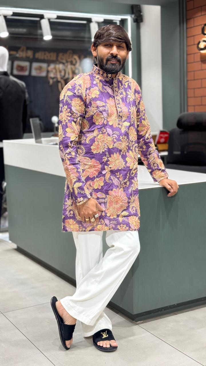Royal Floral Festive Kurta | Shagun Fashion