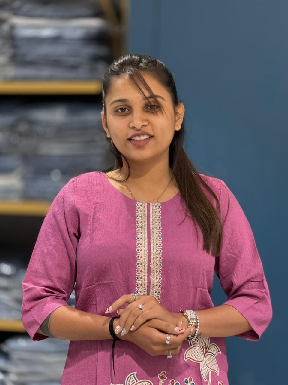 Floral Embroidered Kurti Set for Women | Straight Kurti with Pants – Shagun Fashion