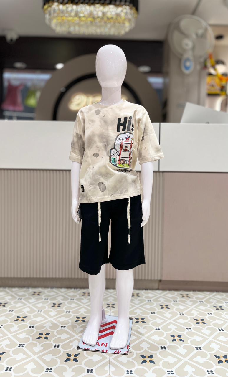 Stylish Boys Casual T-Shirt & Denim Shorts Set