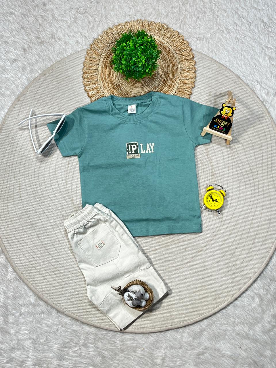 Stylish Kids Printed T-Shirt & Cotton Shorts Set