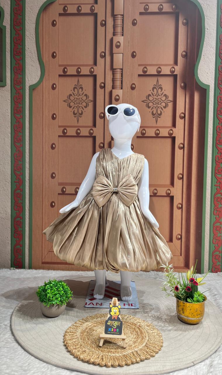 SHAGUN FASHION Blush Pleated Party Frock for Girls