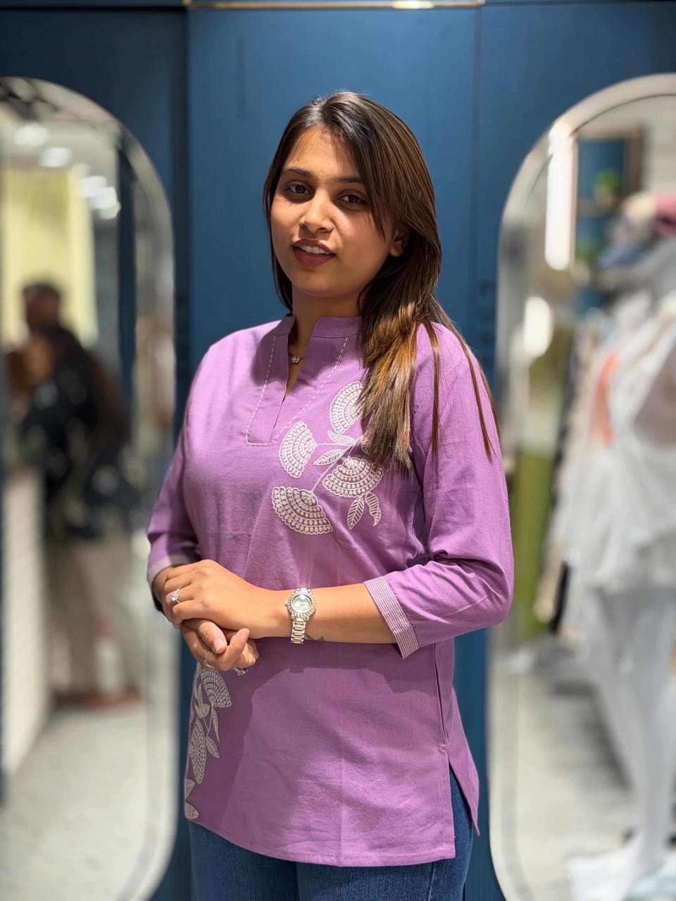 SHAGUN FASHION Embroidered Women’s Straight Kurti Top – Multicolor Cotton Daily Wear