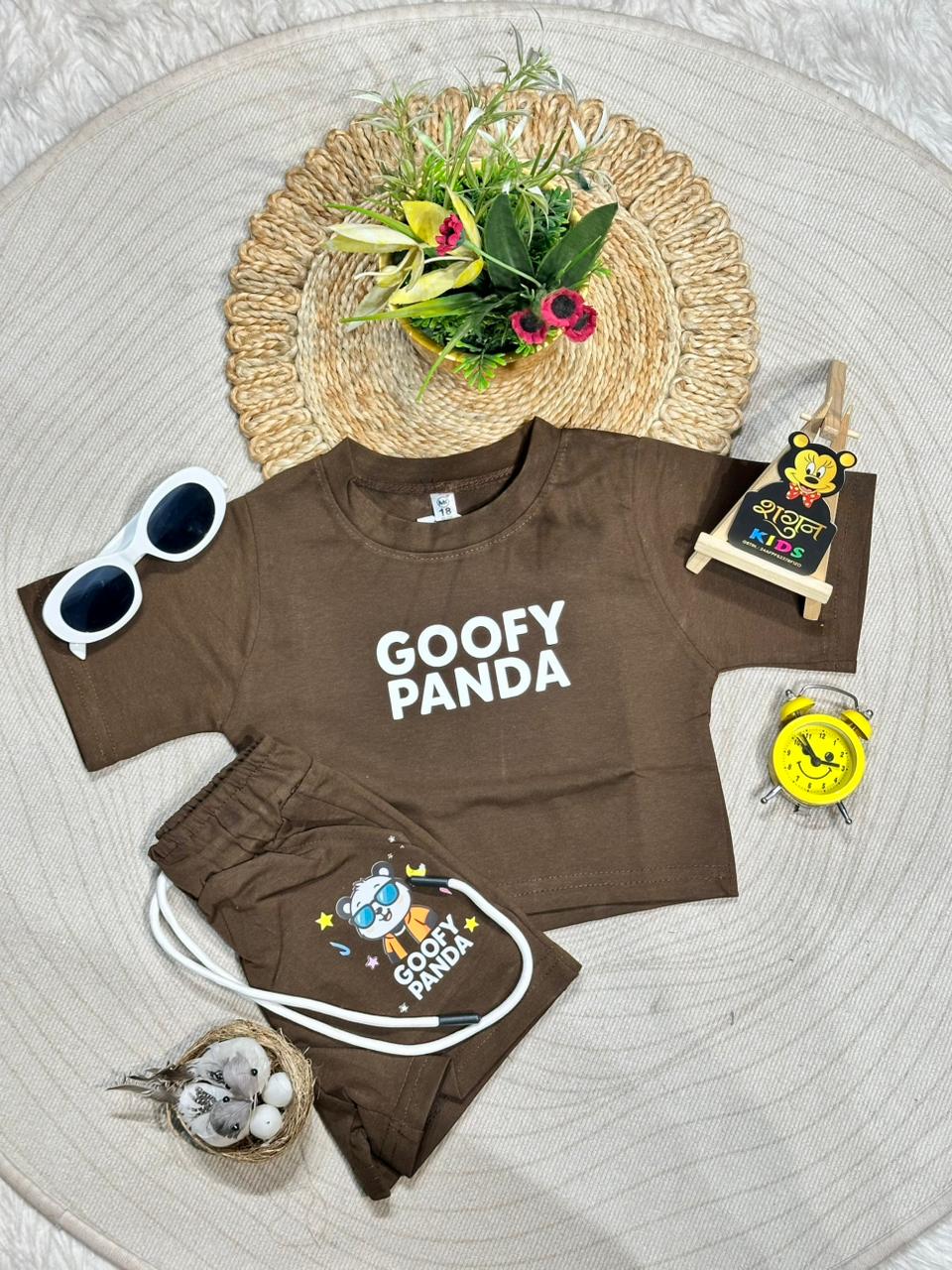 SHAGUN FASHION Trendy Kids Goofy Panda Co-Ord Set | Cute & Comfortable Summer Outfit