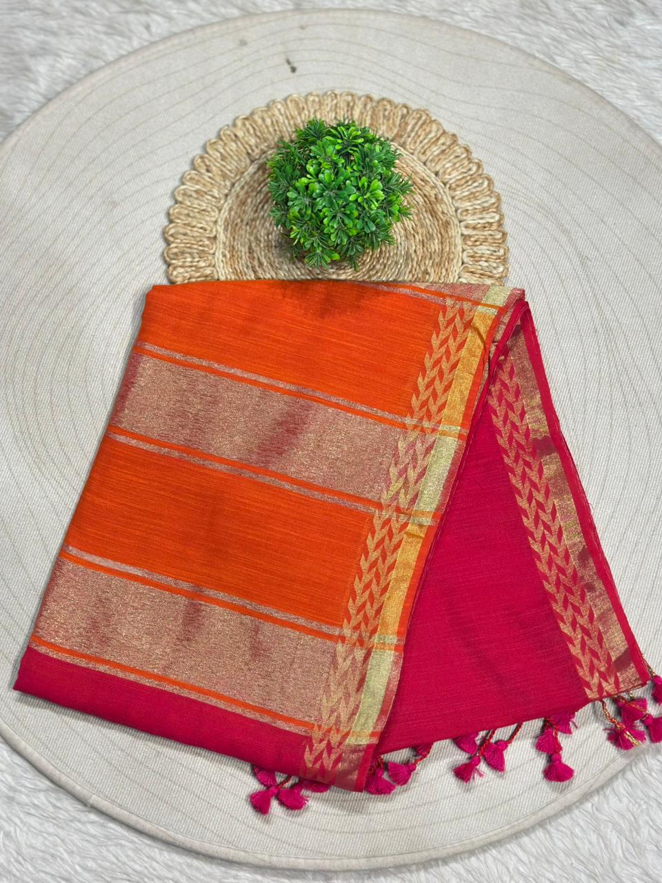 Dual Tone Silk Saree with Zari Border | Traditional Festive Wear | Shagun Sarees