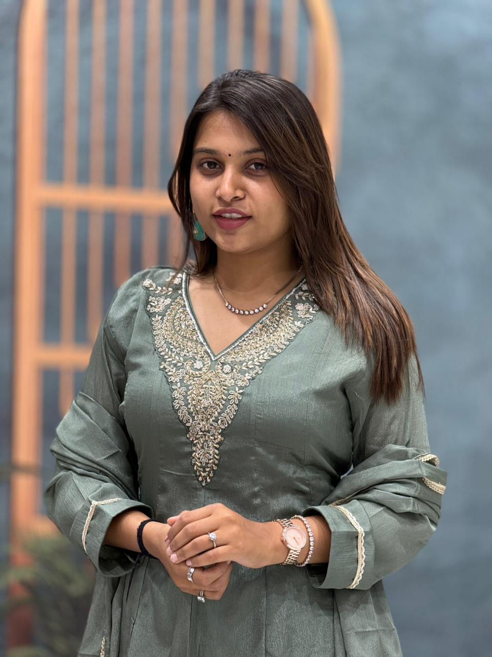 Green Embroidered Kurta Set with Dupatta – Stylish & Comfortable Wear by SHAGUN FASHION