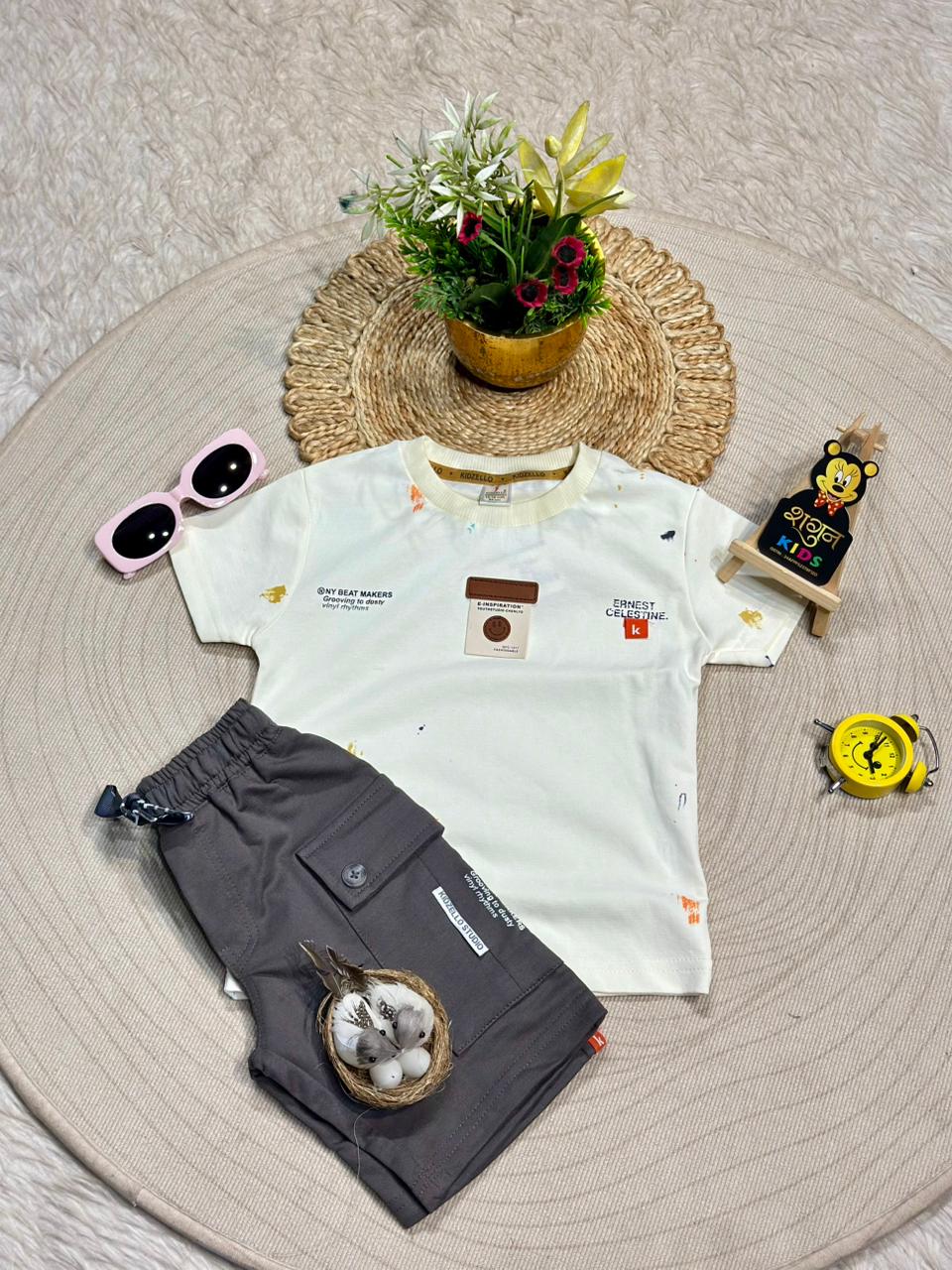 Cool Boys Casual T-Shirt & Cargo Shorts Set By SHAGUN FASHION
