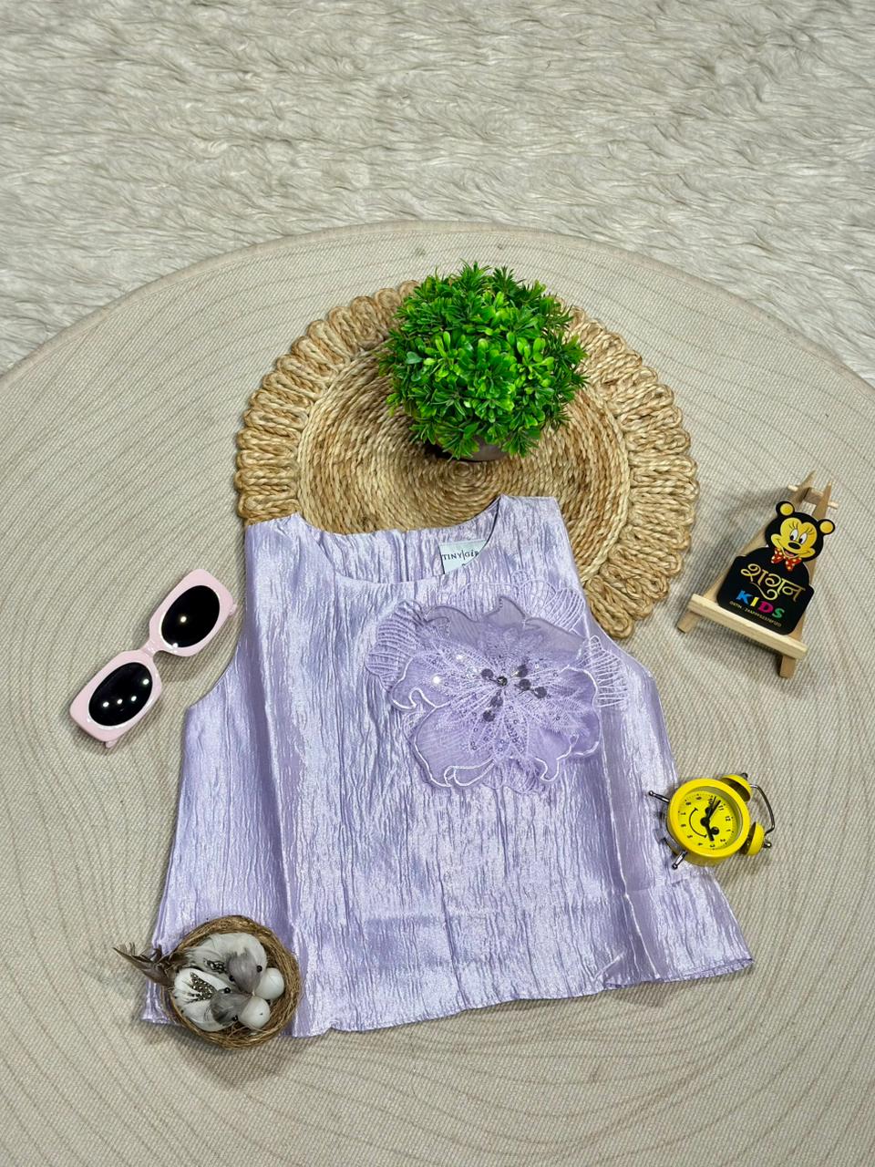 Girls Sleeveless Floral Party Top By SHAGUN FASHION