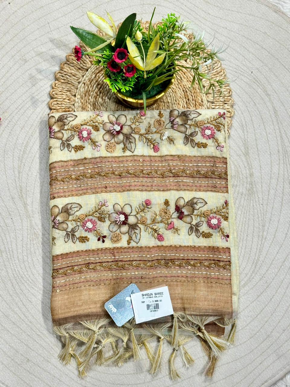 Designer Soft Silk Patola Saree with Elephant & Parrot Zari Border