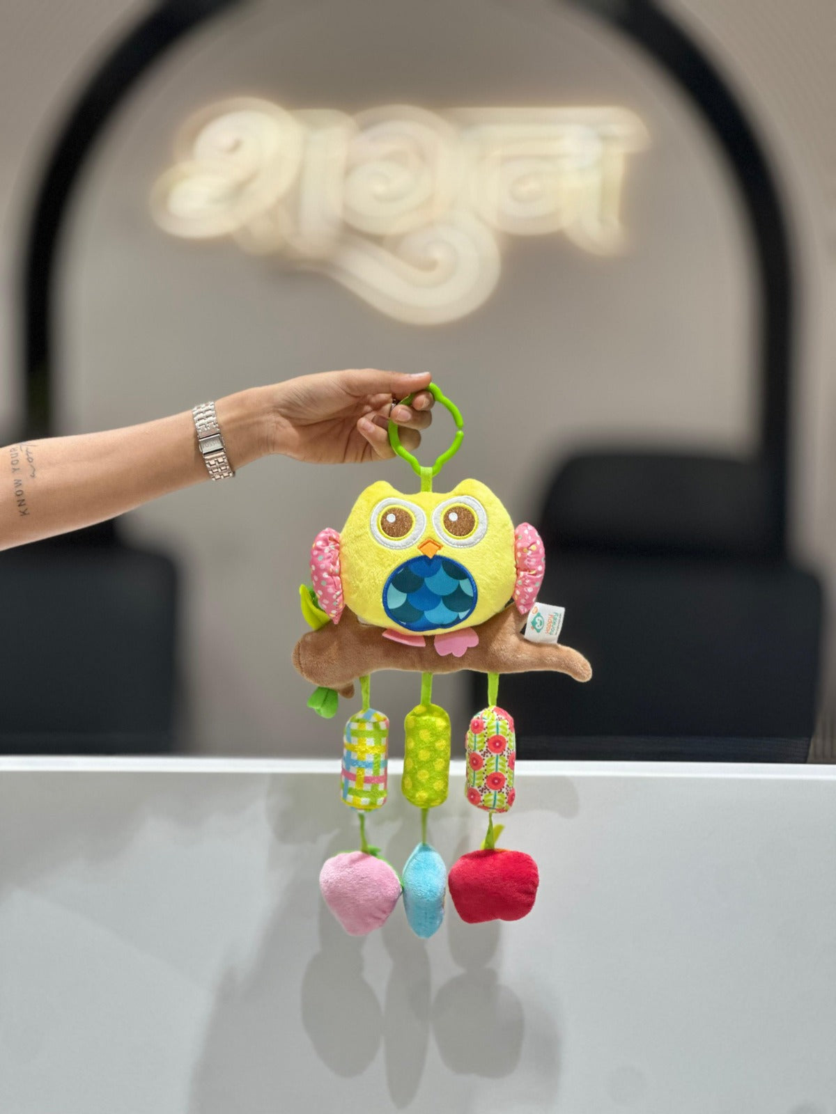SHAGUN FASHION Cute Owl Soft Plush Hanging Toy for Babies