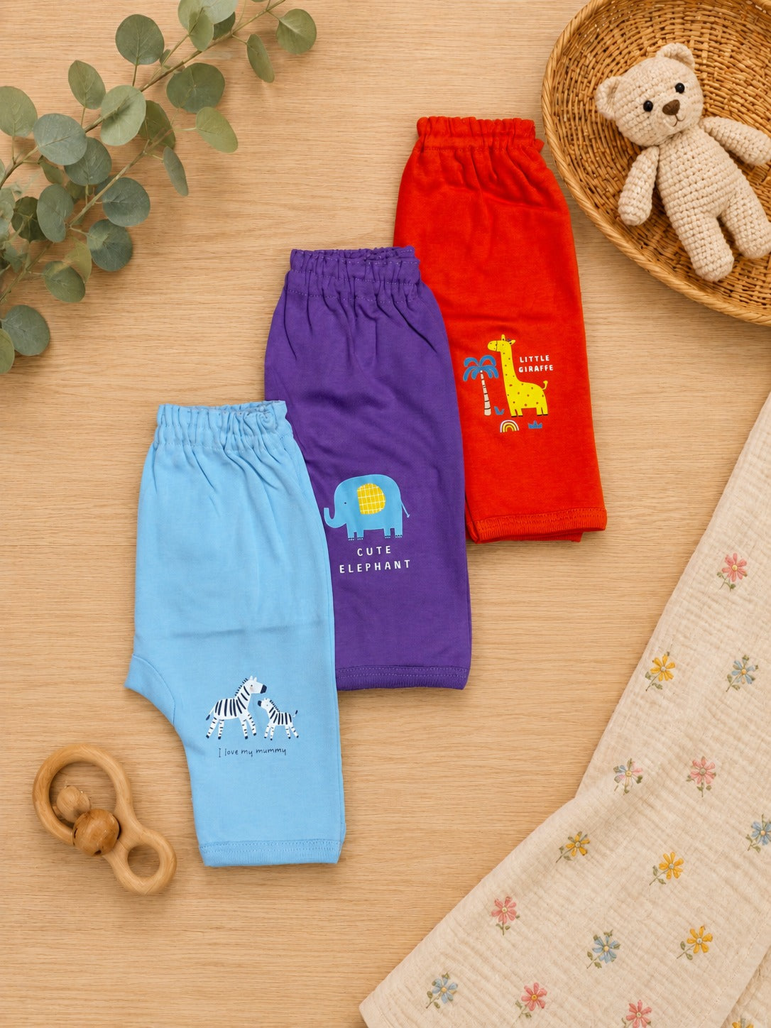 SHAGUN FASHION Super Soft Cotton Baby Pajamas (Pack of 3) – Cute Animal Prints