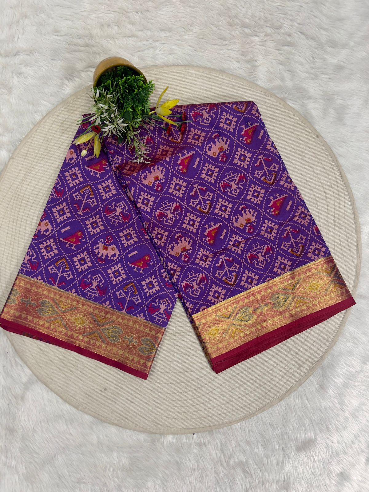 SHAGUN FASHION Blue Silk Patola Saree with Animal & Bird Motifs ๐ฆ๐ | Handloom Look | Trending Gujarati Style๐ซ