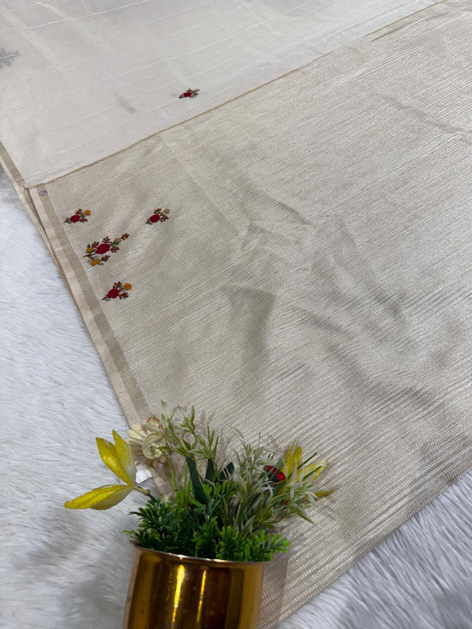 Elegant Pure Cotton Saree with Dhaga Embroidery | Fancy Party Wear Saree by Shagun Fashion π«π§΅