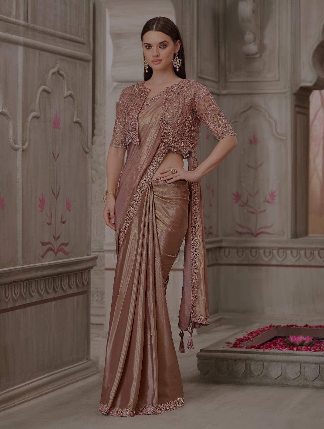 Pure Organza Party Wear Saree with Embroidered Shrug β¨ | Fancy Designer Saree for Weddings & Functions | Shagun Fashion Exclusive | Unstitched Blouse π