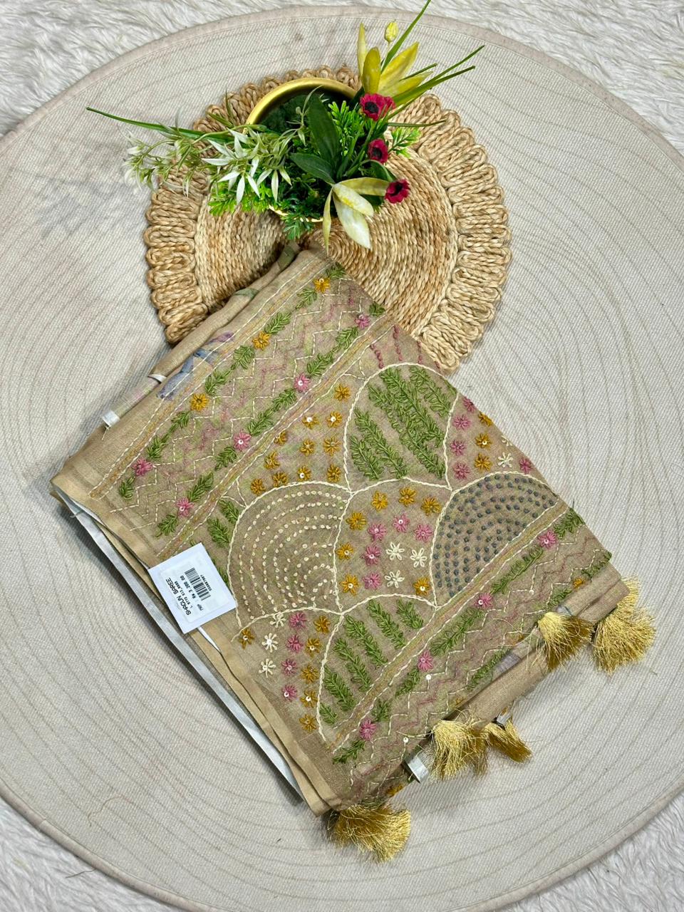Floral Embroidered Saree – A Must-Have by SHAGUN FASHION