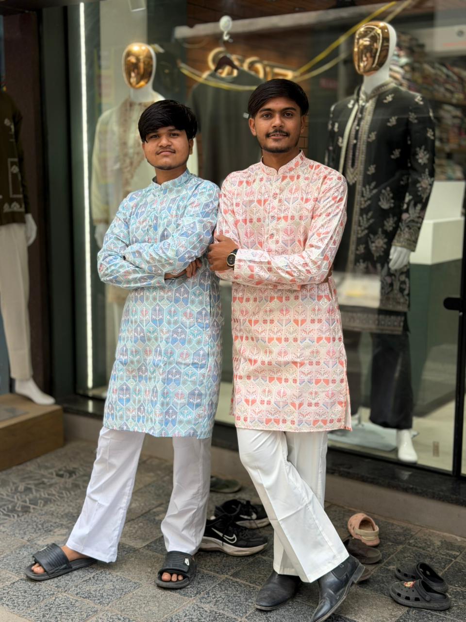 SHAGUN FASHION Premium Men's Designer Printed Kurta Collection