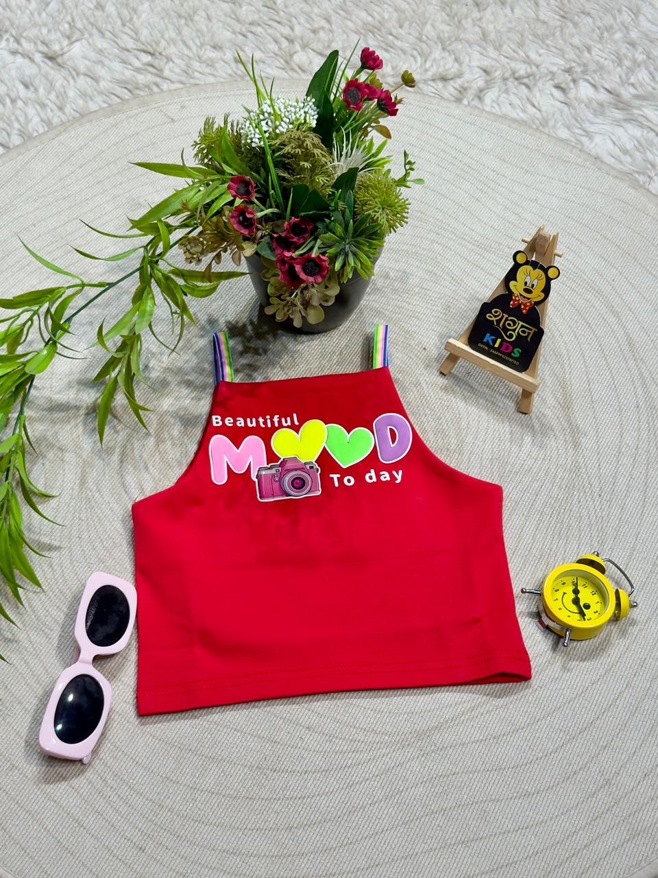 SHAGUN FASHION Trendy Kids "Beautiful Mood Today" Crop Top